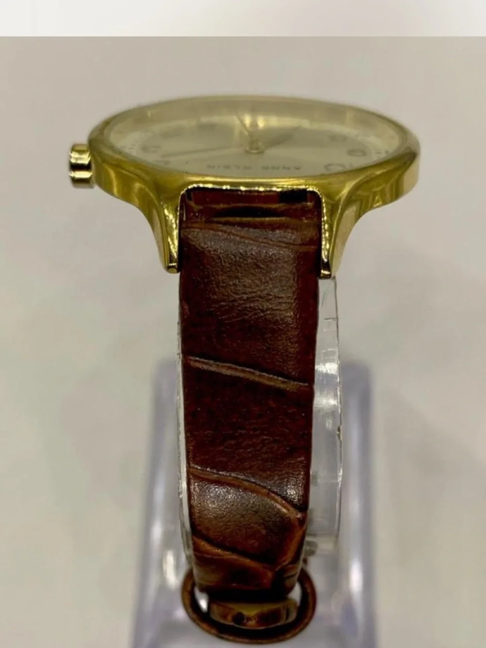 ** Anne Klein  ^^^ Women's Gold Dial  Leather Strap Watch * Mocha” ^*^